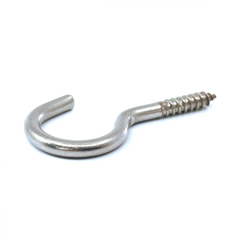 Rozsdamentes acél kampó csavarral 30 mm