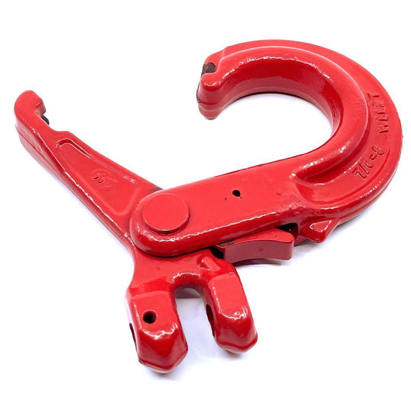 Önzáró kampó láncra, villával 80 o. piros 13mm