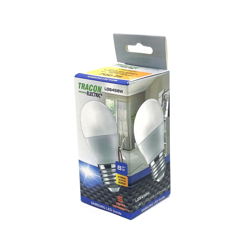 LED izzó gömb E27 8W - meleg - chippel