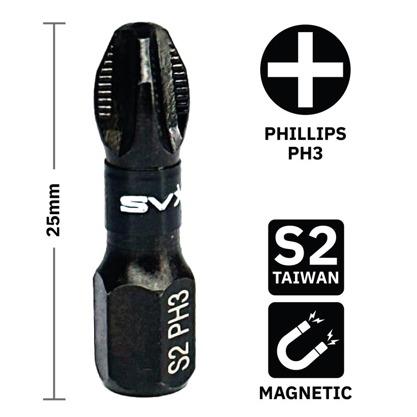 Bit mágneses PH3x25 mm