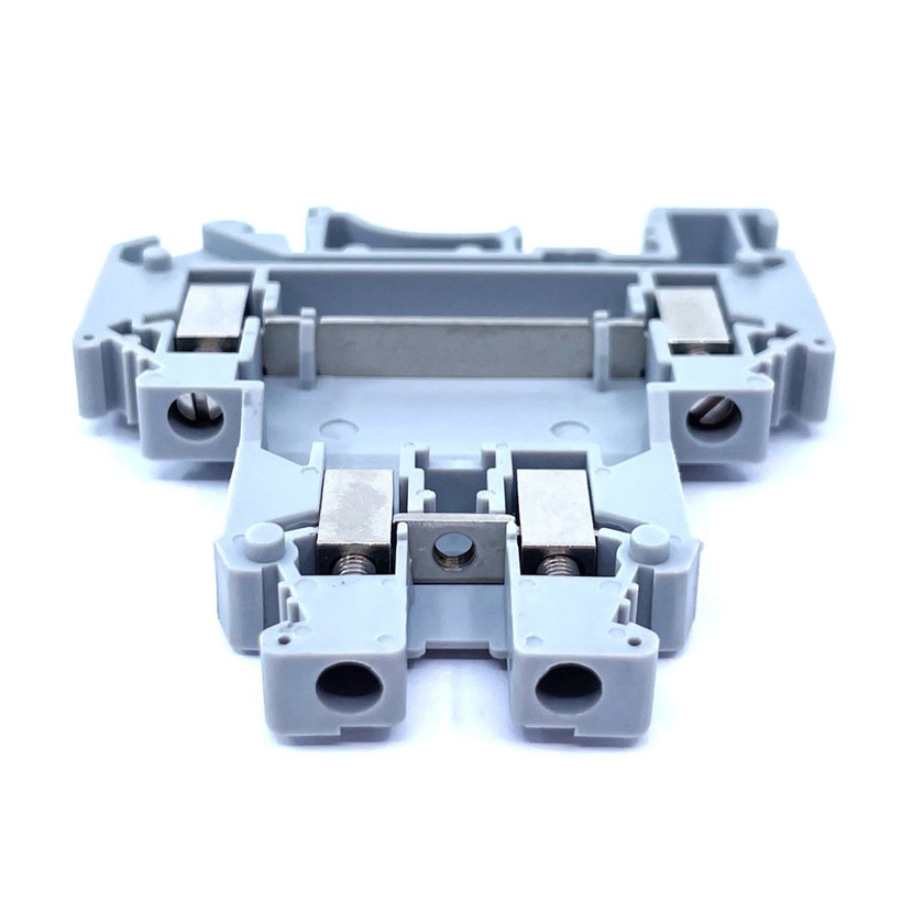 Emeletes ipari sorozatkapocs, csavaros, sínre, szürke 4mm²