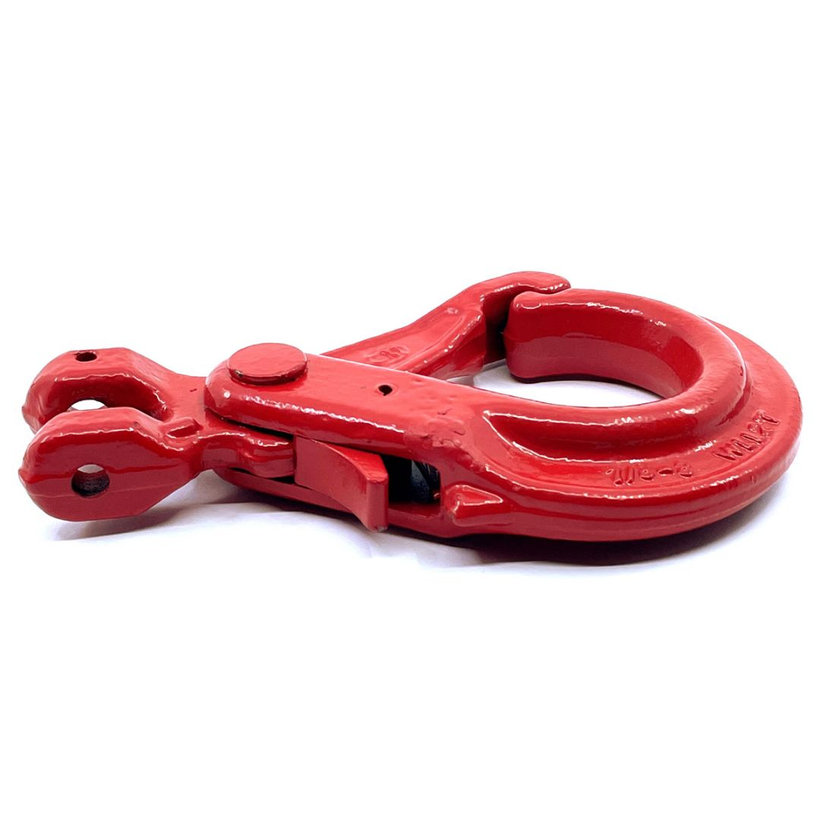 Önzáró kampó láncra, villával 80 o. piros 6mm