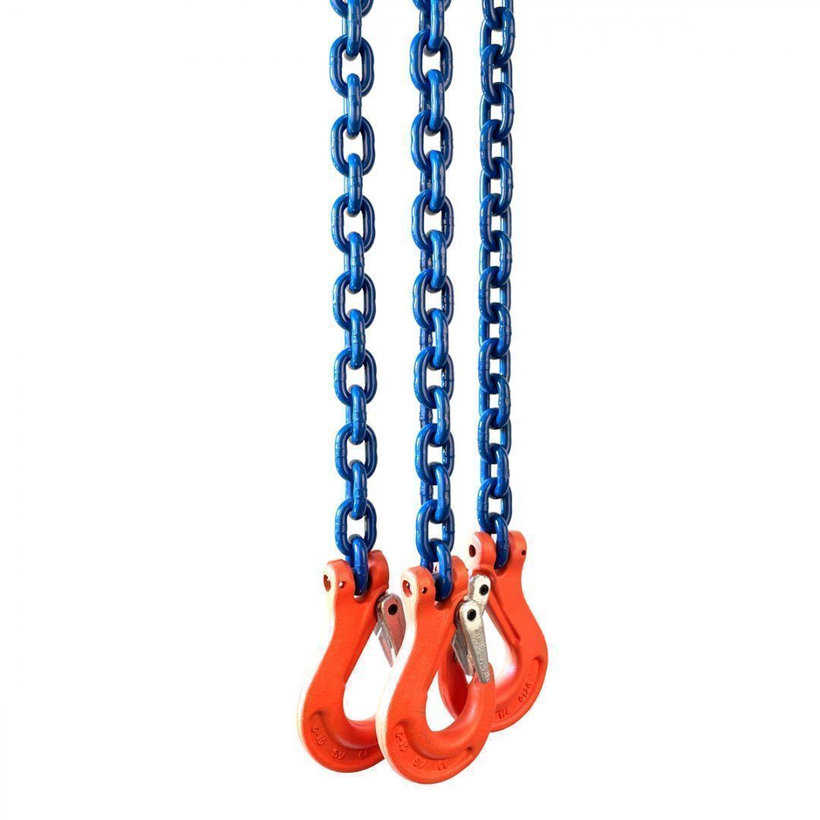 Láncos felfüggesztés szem-3 kampó 100 o. rövidítővel (4,5m, 21200/15000 kg, 16 mm)