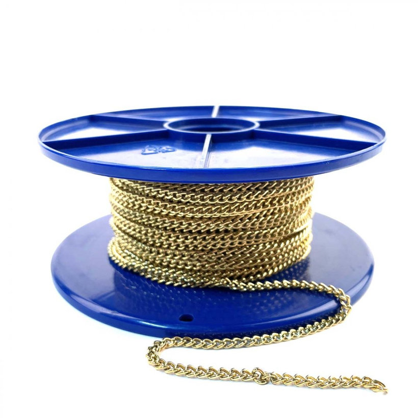 Díszes sodrott sárga cink lánc 3mm