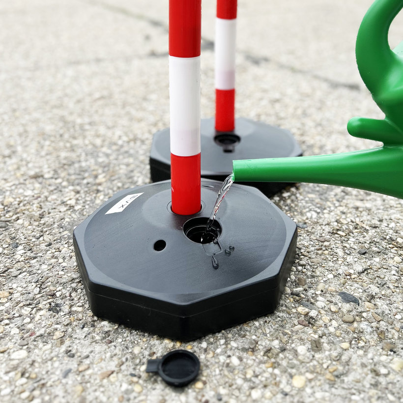 Tartóoszlop jelzőlánchoz piros-fehér 90cm