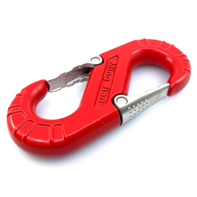 Alumínium kampó biztonsági zárral – piros