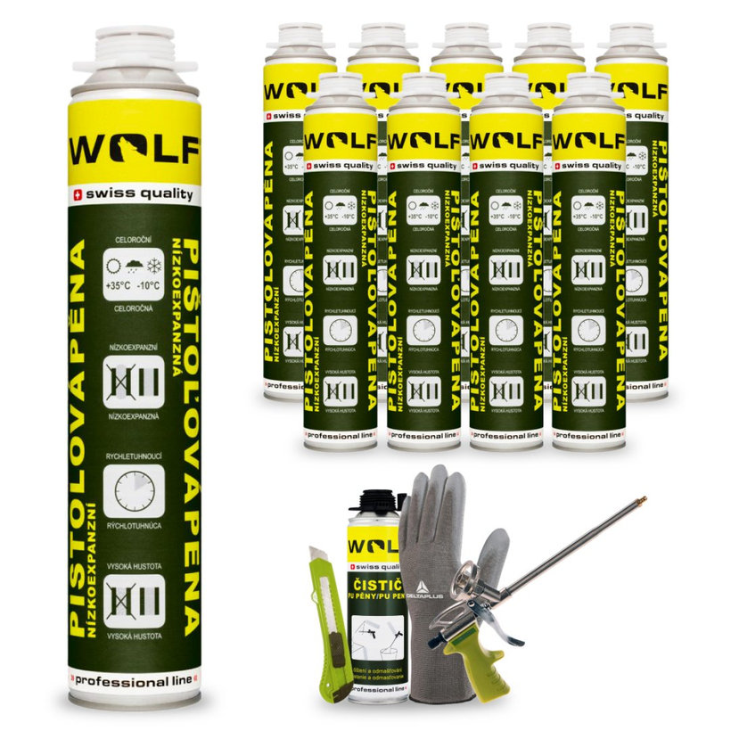 Szerelő (PUR) hab pisztolyos ALACSONY TÁGULÁSÚ 10 db MEGA PACK 750ml