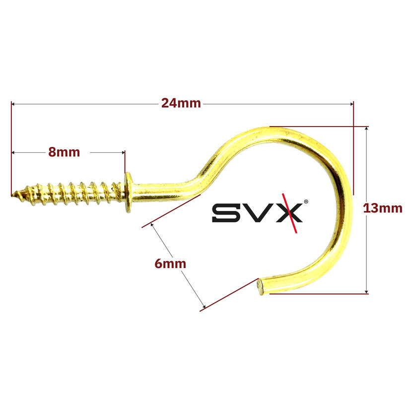Peremes kampó, sárgaréz, 16 mm