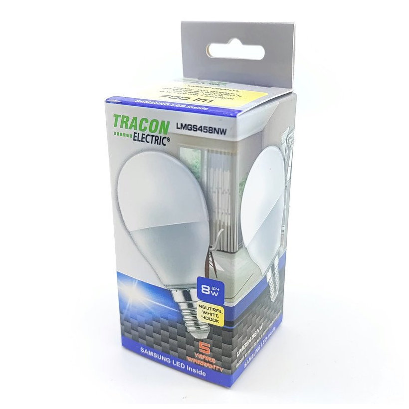 LED izzó gömb E14 8W - semleges - chippel