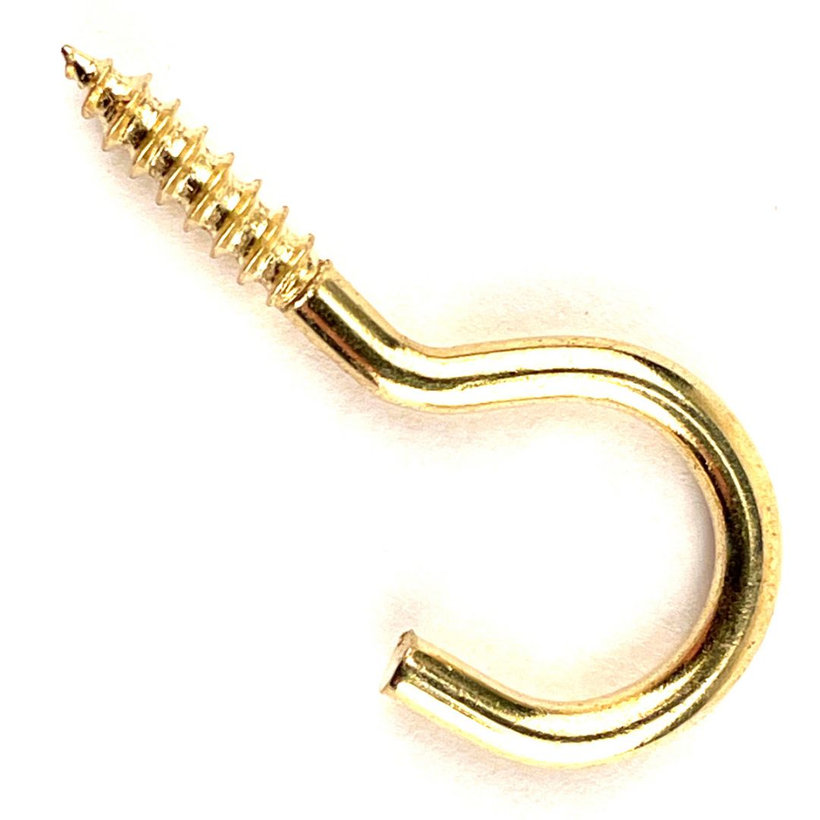 Csavaros kampó sárgaréz 70mm