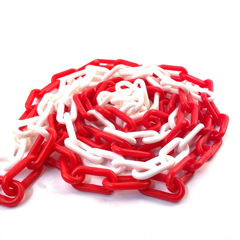 Műanyag lánc piros/fehér 4mm