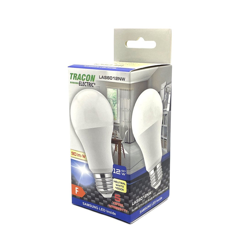 LED izzó gömb E27 12W - semleges - chippel