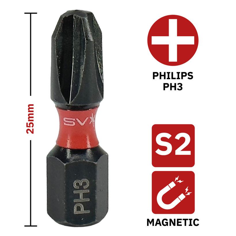 Bit mágneses PH3x25 mm