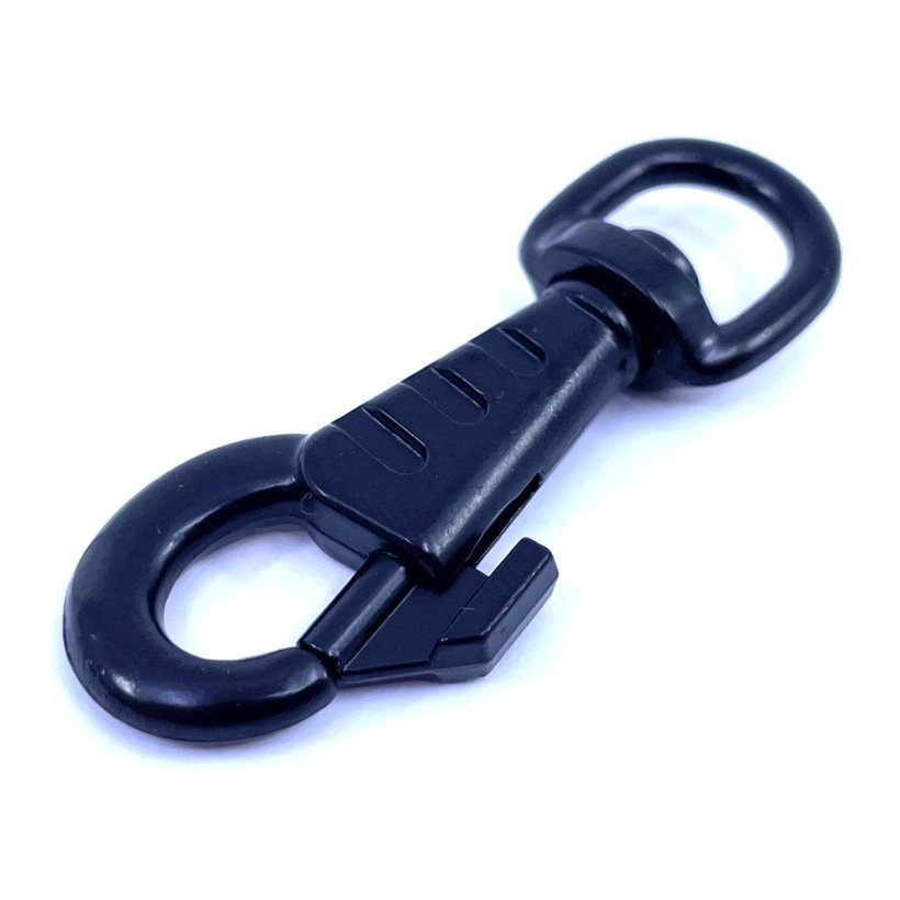 Forgó karabiner felülnyomással, fekete 50x10mm