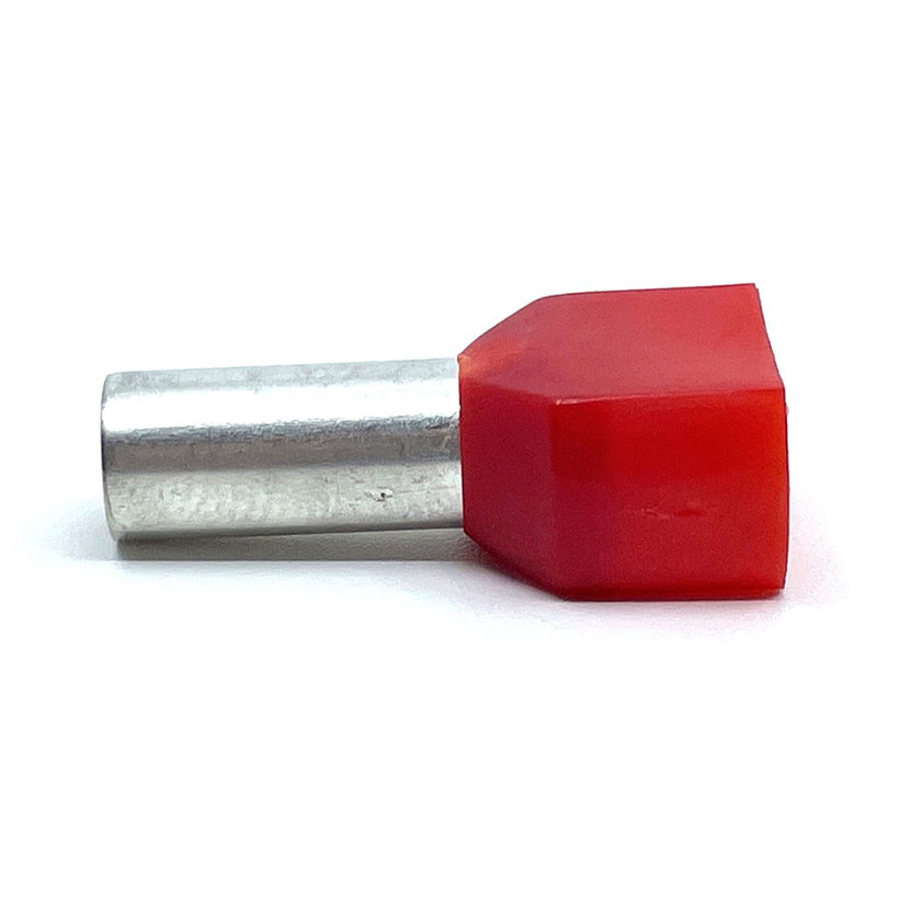 Szigetelt iker-érvéghüvely, ónoz. elektr.réz, szürke 10mm²