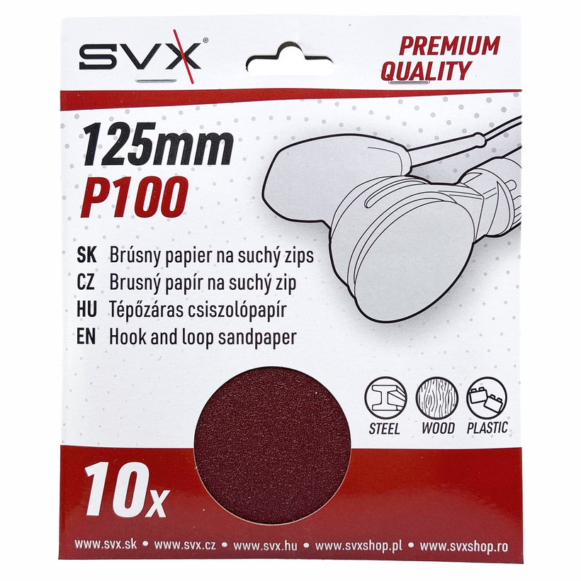 Tépőzáras csiszolópapír – 125 mm-es korong P100 - 10 db