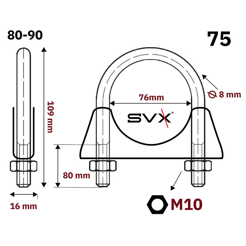 Csőbilincs zn 80-90mm