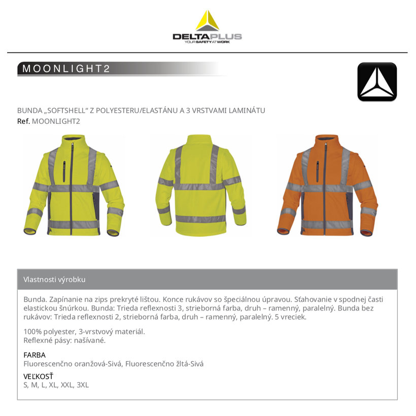 Fényvisszaverő softshell kabát MOONLIGHT2 sárga L