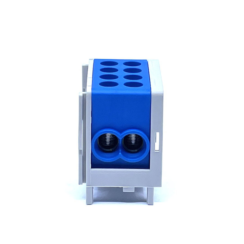 Főáramköri leágazó kapocs, sínre szerelhető, kék