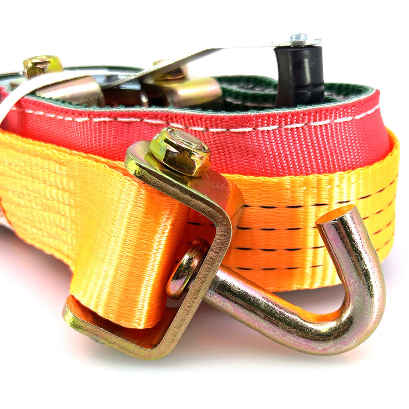 Kerékrögzítő heveder autómentőre, védőhuzattal 4T - 3,5 m + 3 forgó kampó