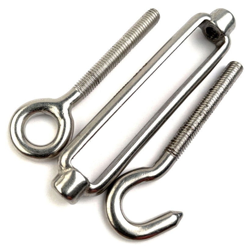 Rozsdamentes acél feszítő szem-kampó A4 M10