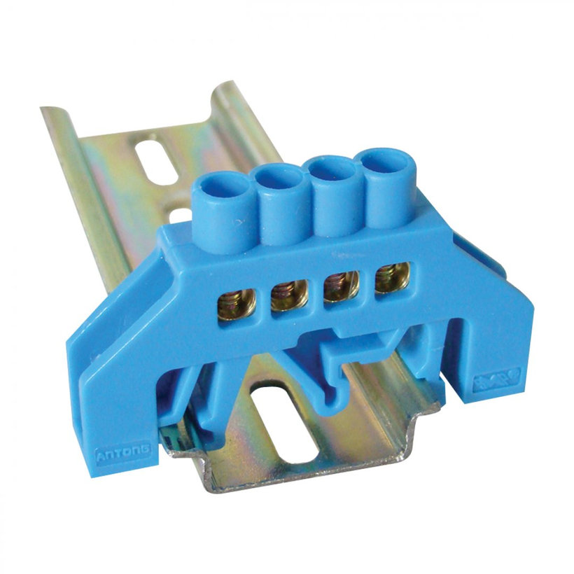 Szigetelt földelősín N, kék 4P