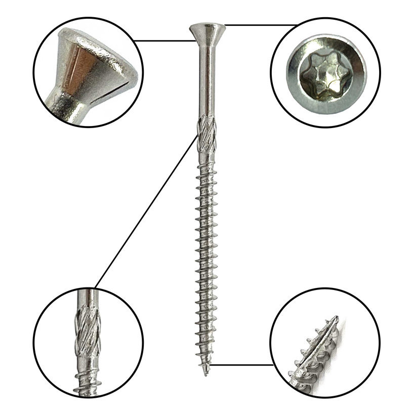 Rozsdamentes acél teraszcsavar süllyesztett fejjel 4x50mm 200db
