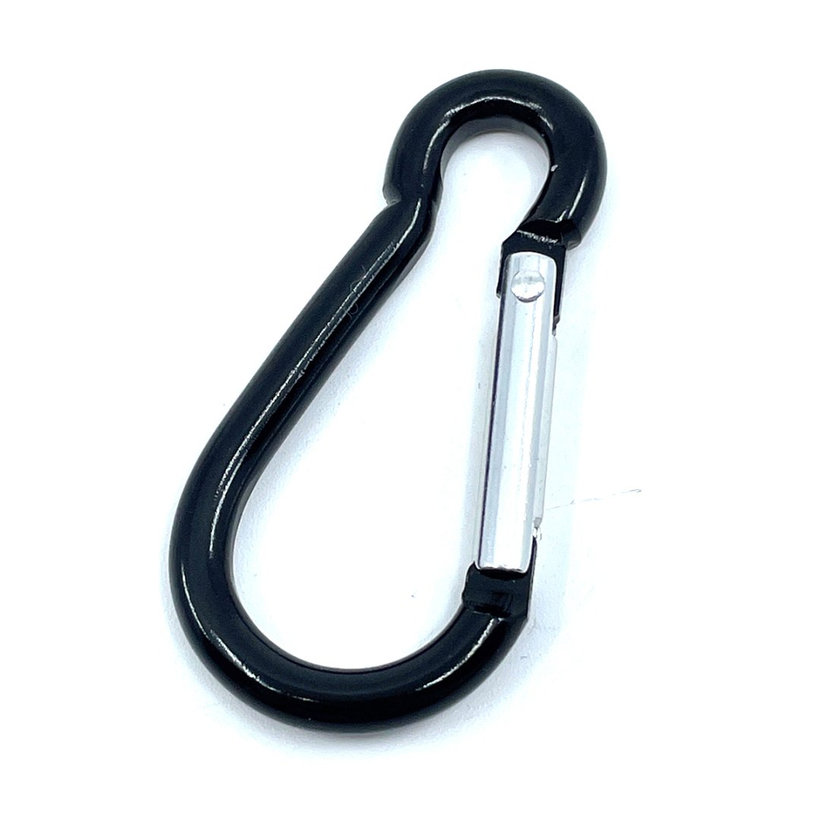 Karabiner alumínium - fekete 5mm
