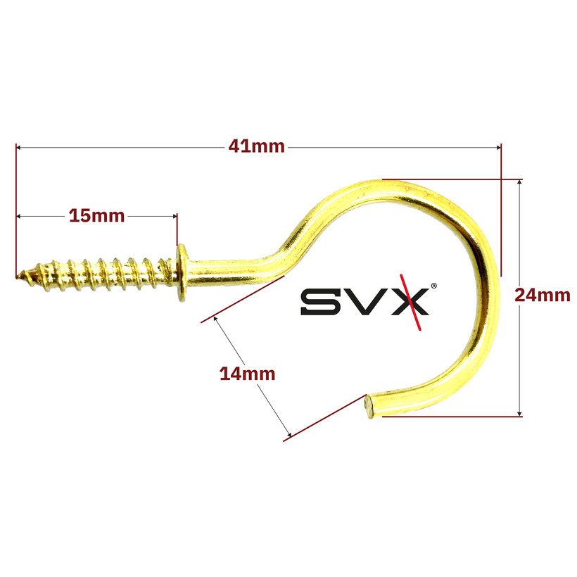 Peremes kampó, sárgaréz, 30mm