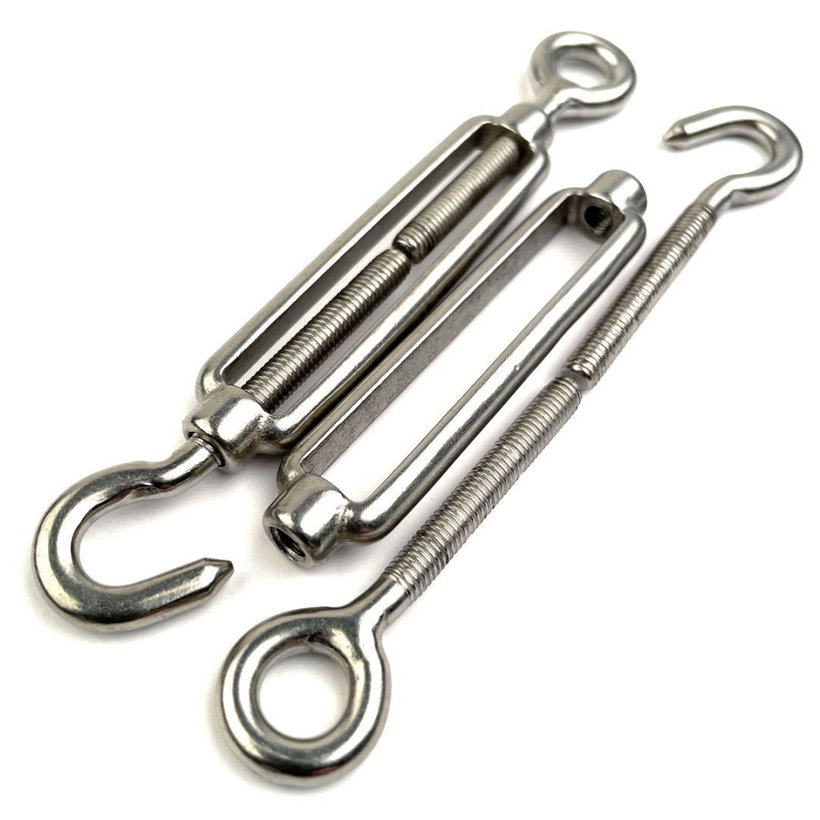 Rozsdamentes acél feszítő szem-kampó A4 M8