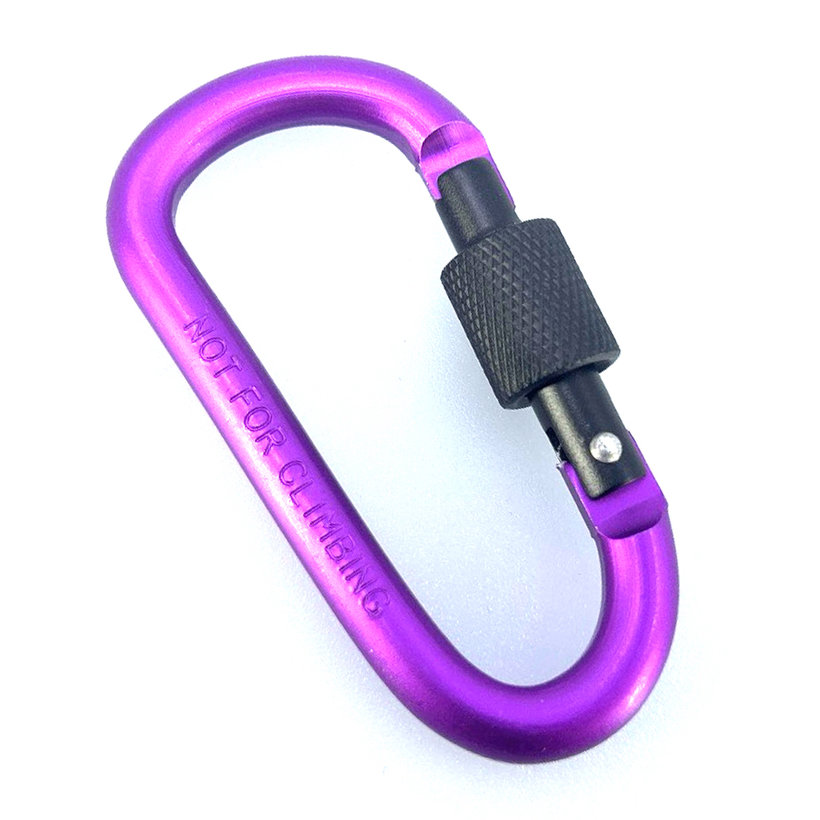 Alumínium karabiner biztosítékkal - lila