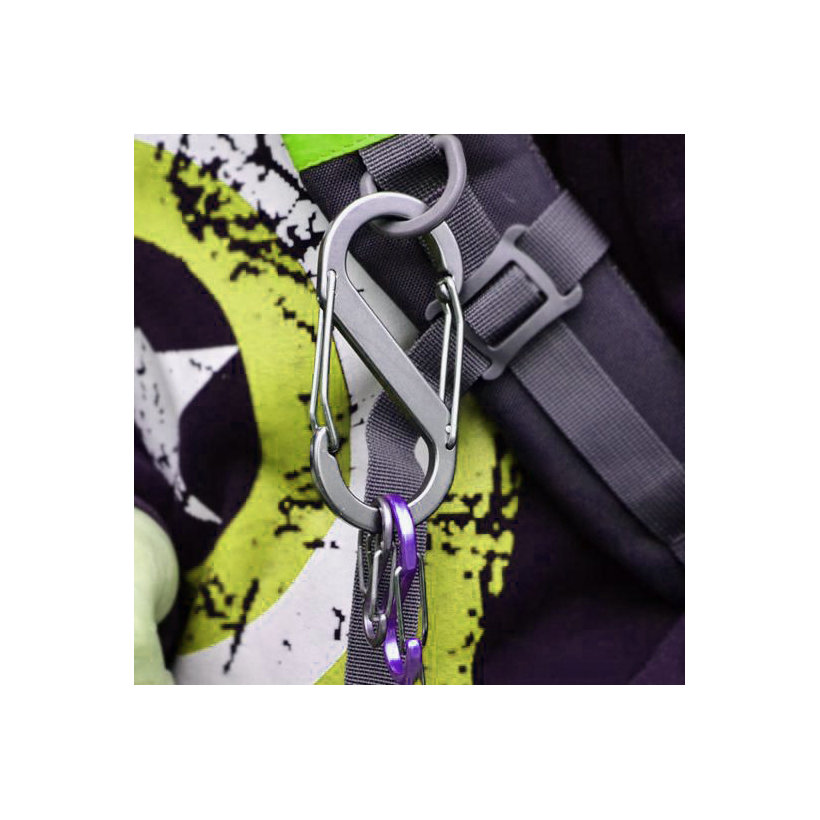 Dekoratív karabiner S-kampó alakú 50 mm - zöld