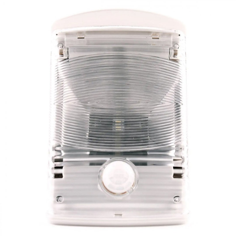 Szolár LED fali lámpa PIR mozgásdetektorral szürkésfehér