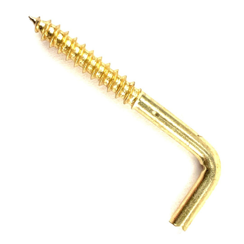 Csavaros kampó sárgaréz 100mm