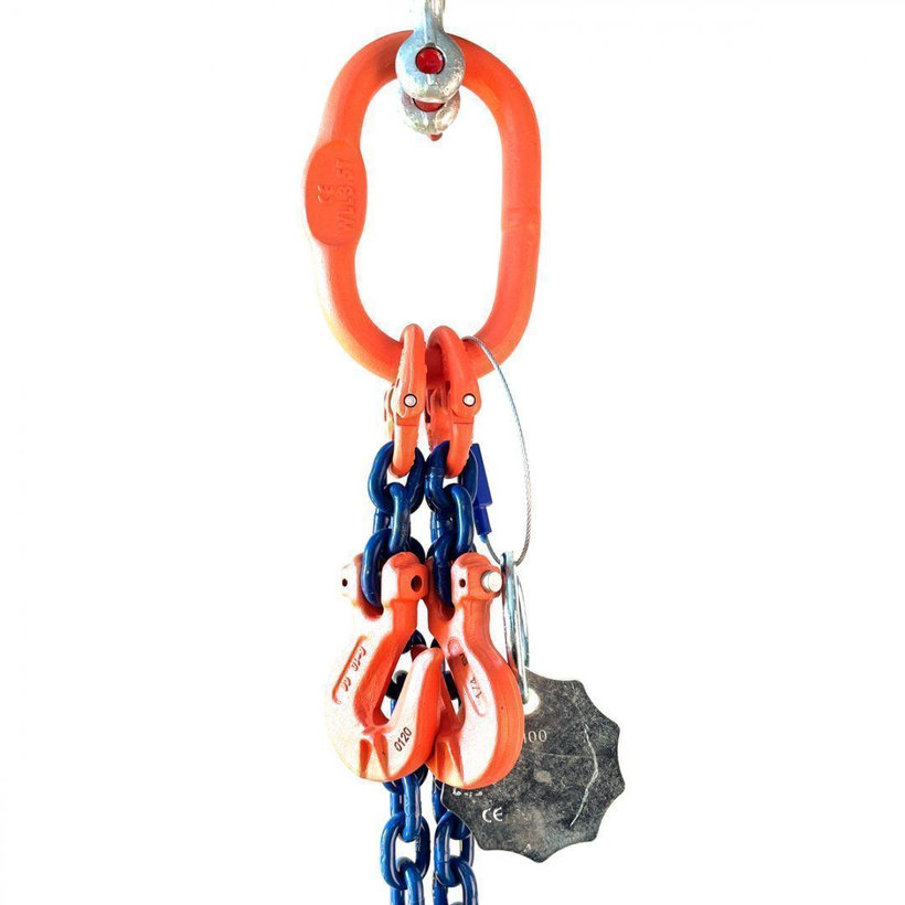 Láncos felfüggesztés szem-2 kampó 100 o. rövidítővel (7 m, 3550/2500 kg, 8 mm)