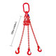 Láncos felfüggesztés szem-3 kampó 80 o. rövidítővel (2,5 m, 4250/3000 kg, 8 mm)