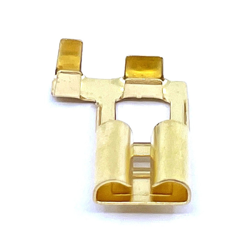 Szig.tlen rátolható csatl. hüvely, ónozott réz, rögz.csapos