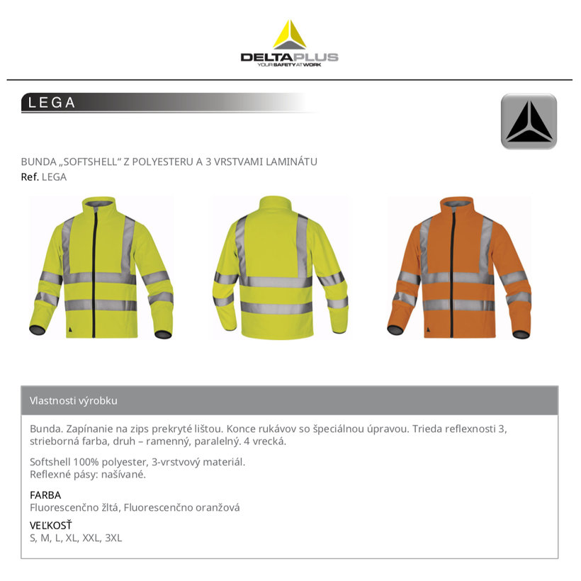 Fényvisszaverő softshell kabát LEGA narancssárga S