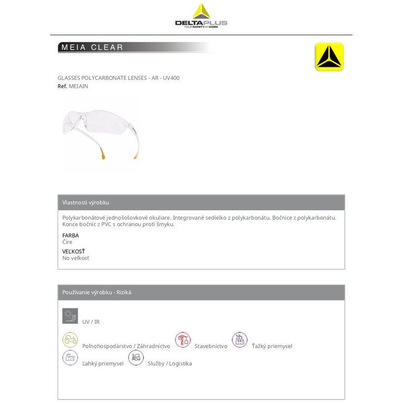MEIA munkaszemüveg sárga