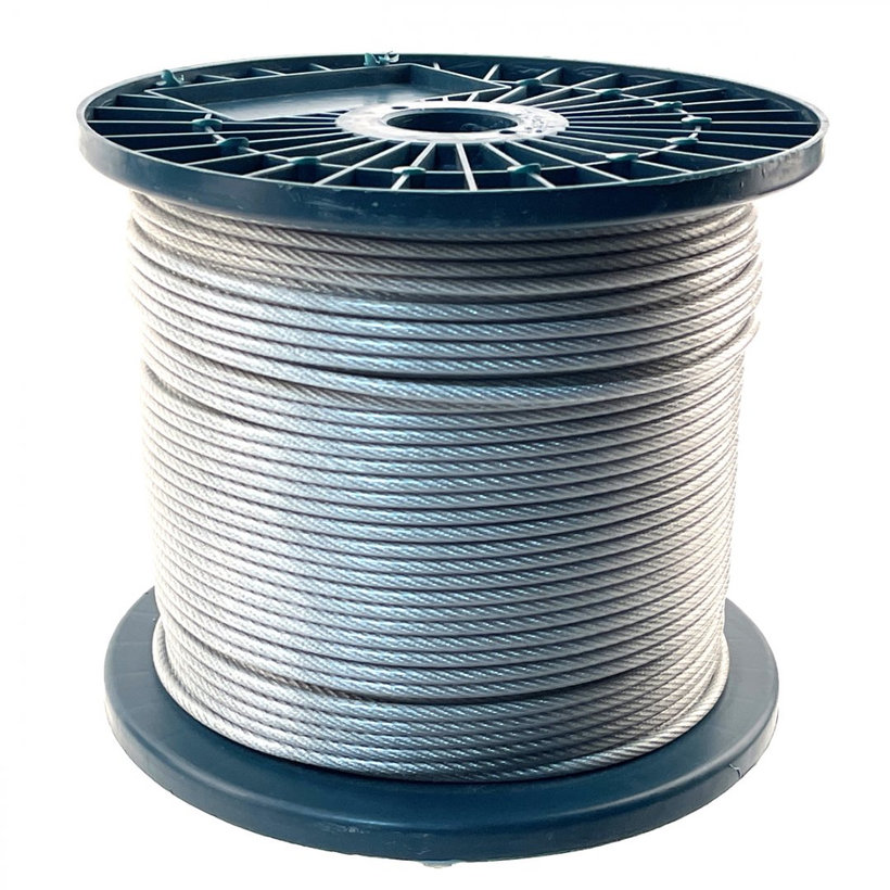 Acélkötél DIN 3055 6x7 műanyag bevonattal 6/8mm