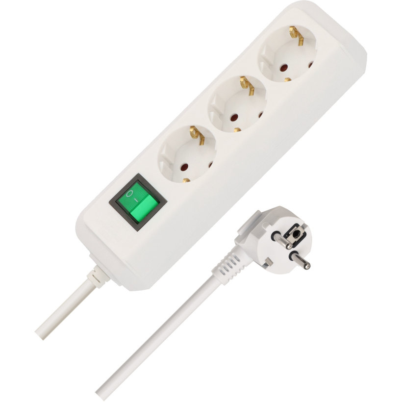 Hosszabbítókábel Eco-Line fehér SCHUKO 1,5m