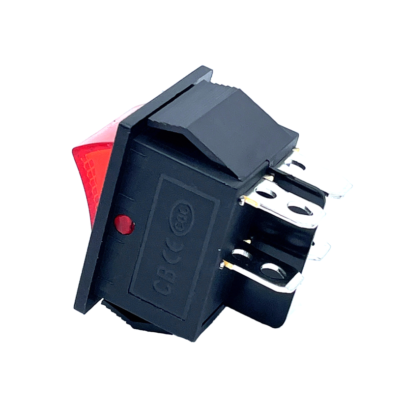 Készülékkapcs., BE-KI, 2-pólus, piros