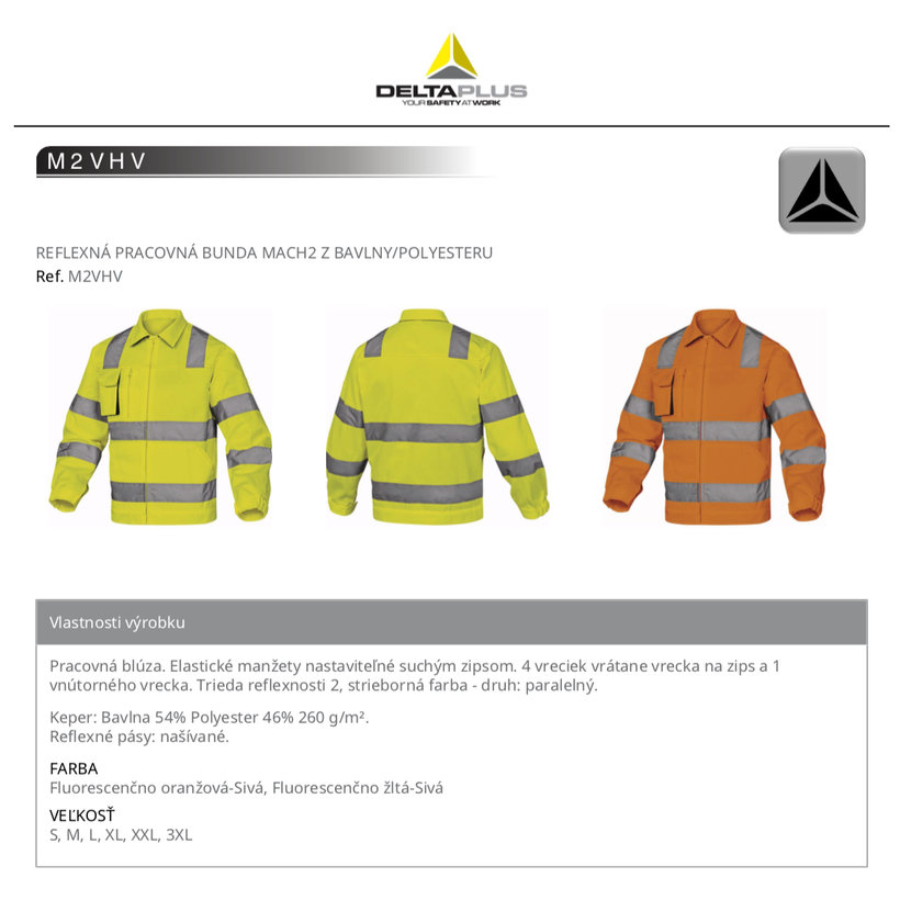 Fényvisszaverő kabát MACH2 HV narancssárga L