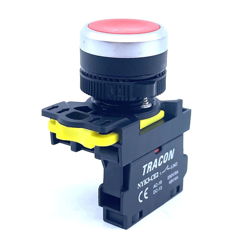 Egyszerű nyomókapcsoló, piros