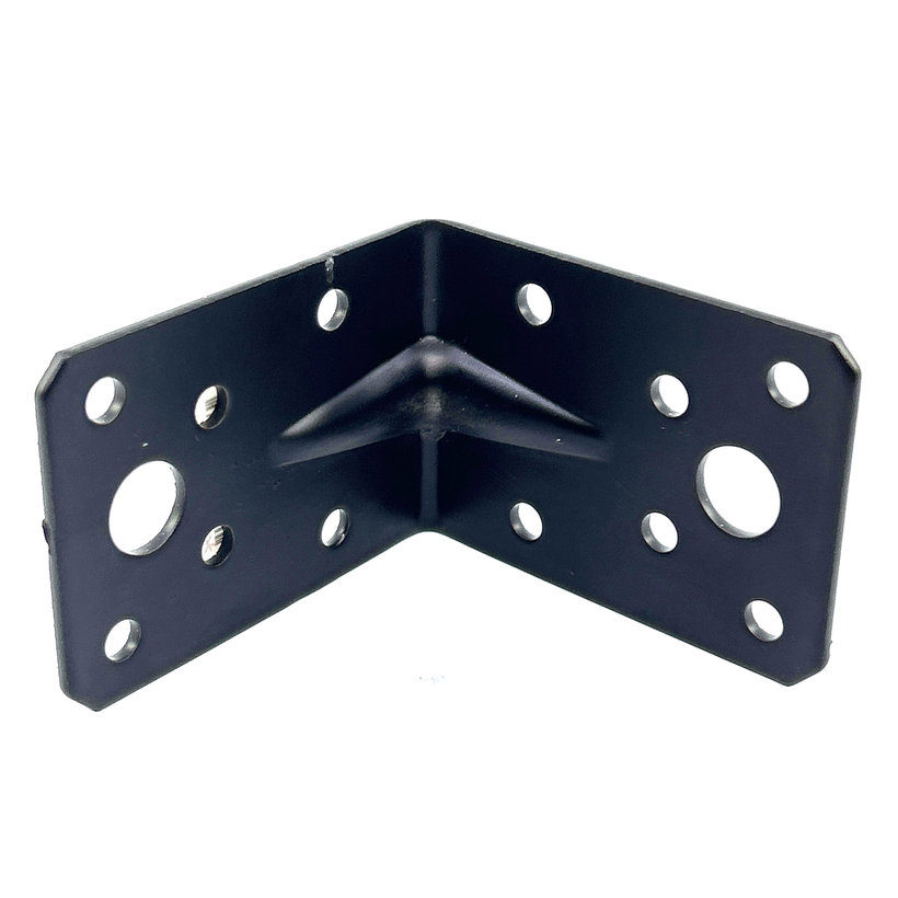 Erősített sarokösszekötő lemez formázással - fekete 10db 60x60x45x2mm