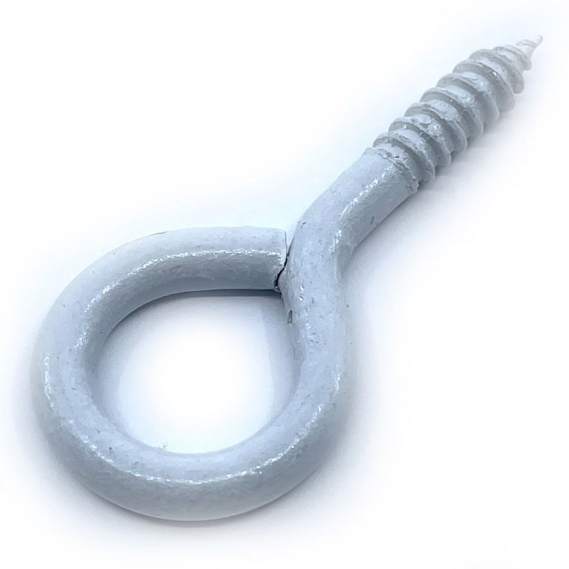 Csavaros szem fehér lakk 20x12mm