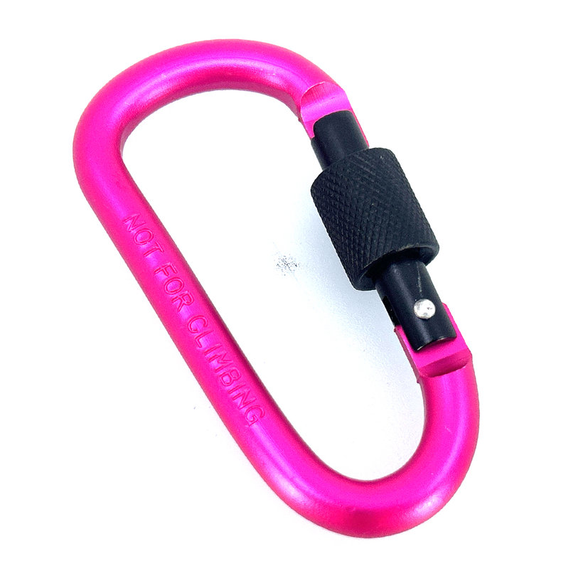Alumínium karabiner biztosítékkal - rózsaszín