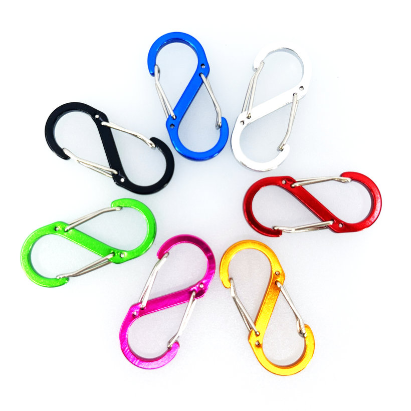 Dekoratív karabiner S-kampó alakú 50 mm - zöld