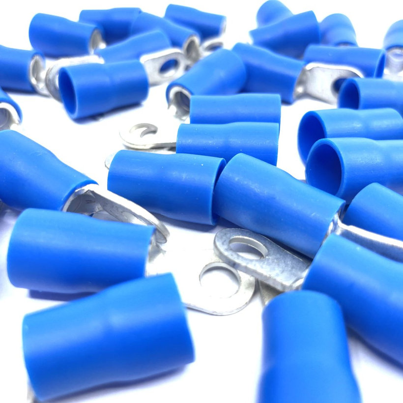 Szigetelt szemes saru, ónozott elektrolitréz, kék 16mm²