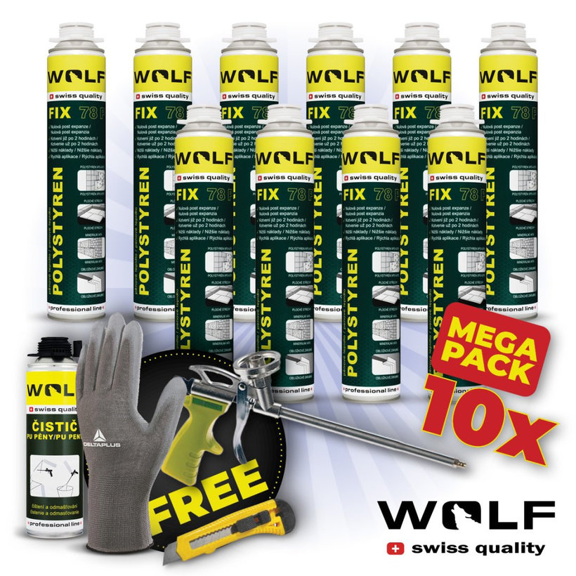 Szerelő ragasztó (PUR) pisztolyos - Polisztirolhoz - 10 db MEGA PACK 750ml